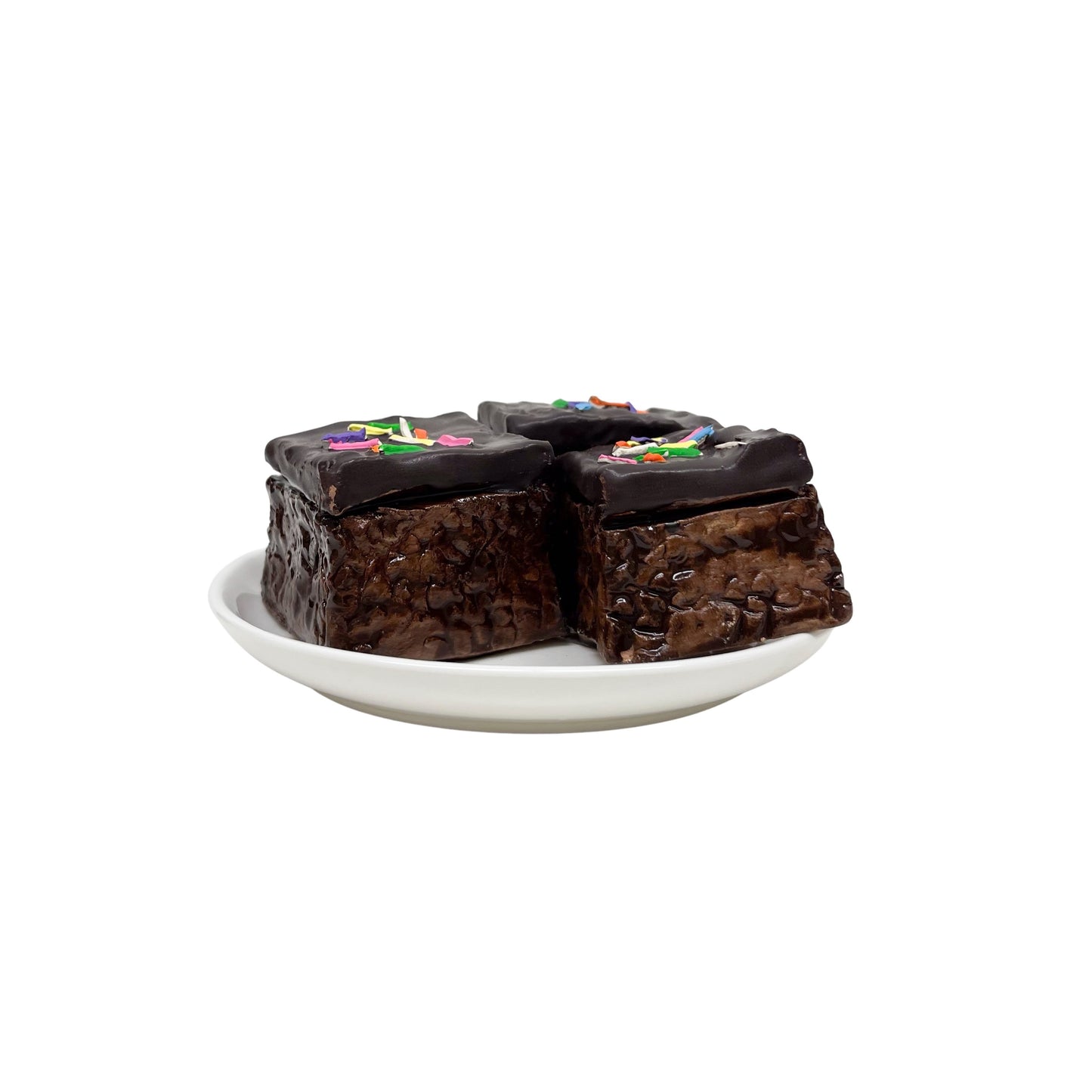 Three Plated Sprinkle Brownies 9