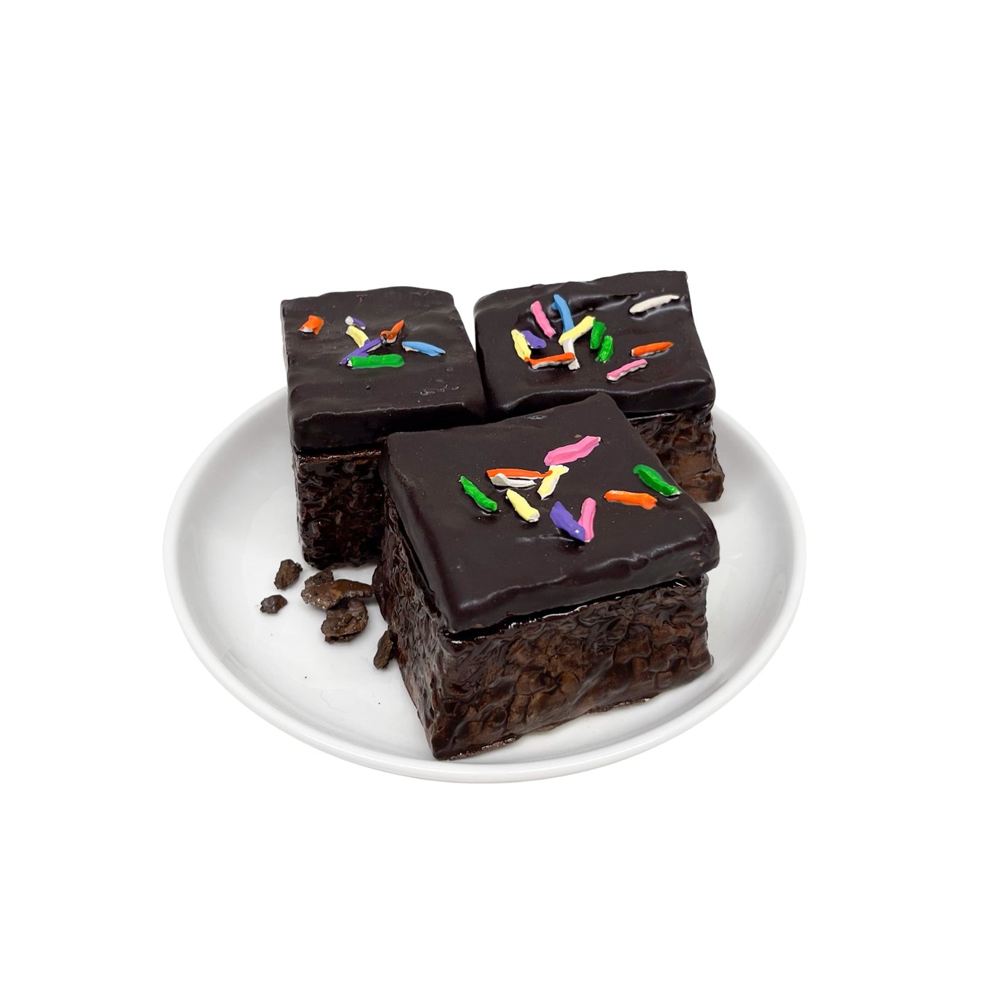 Three Plated Sprinkle Brownies 9