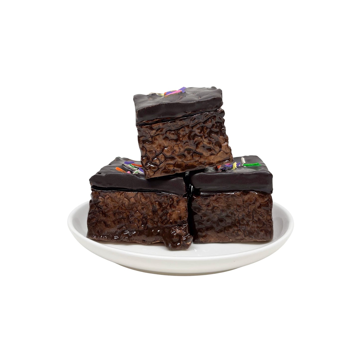 Three Plated Sprinkle Brownies 10