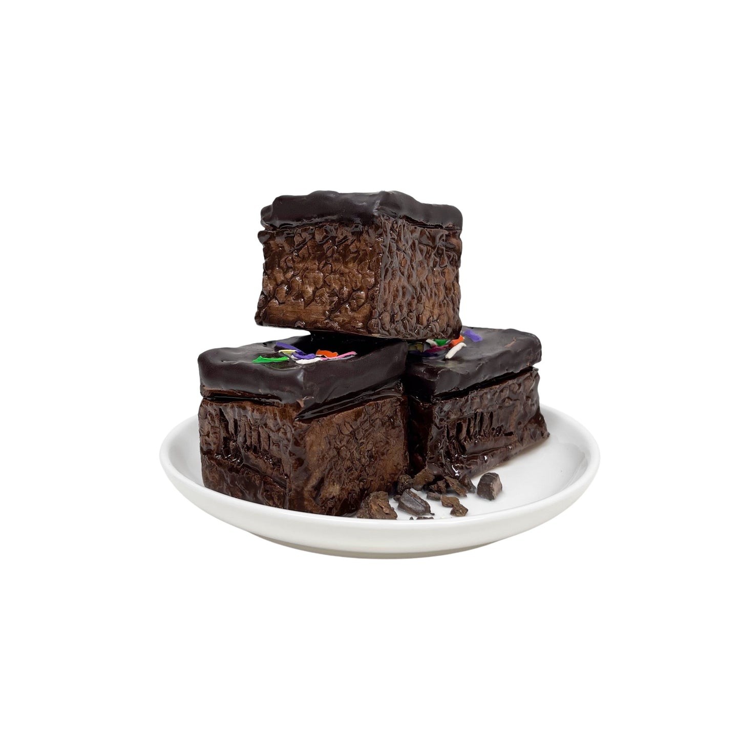 Three Plated Sprinkle Brownies 10