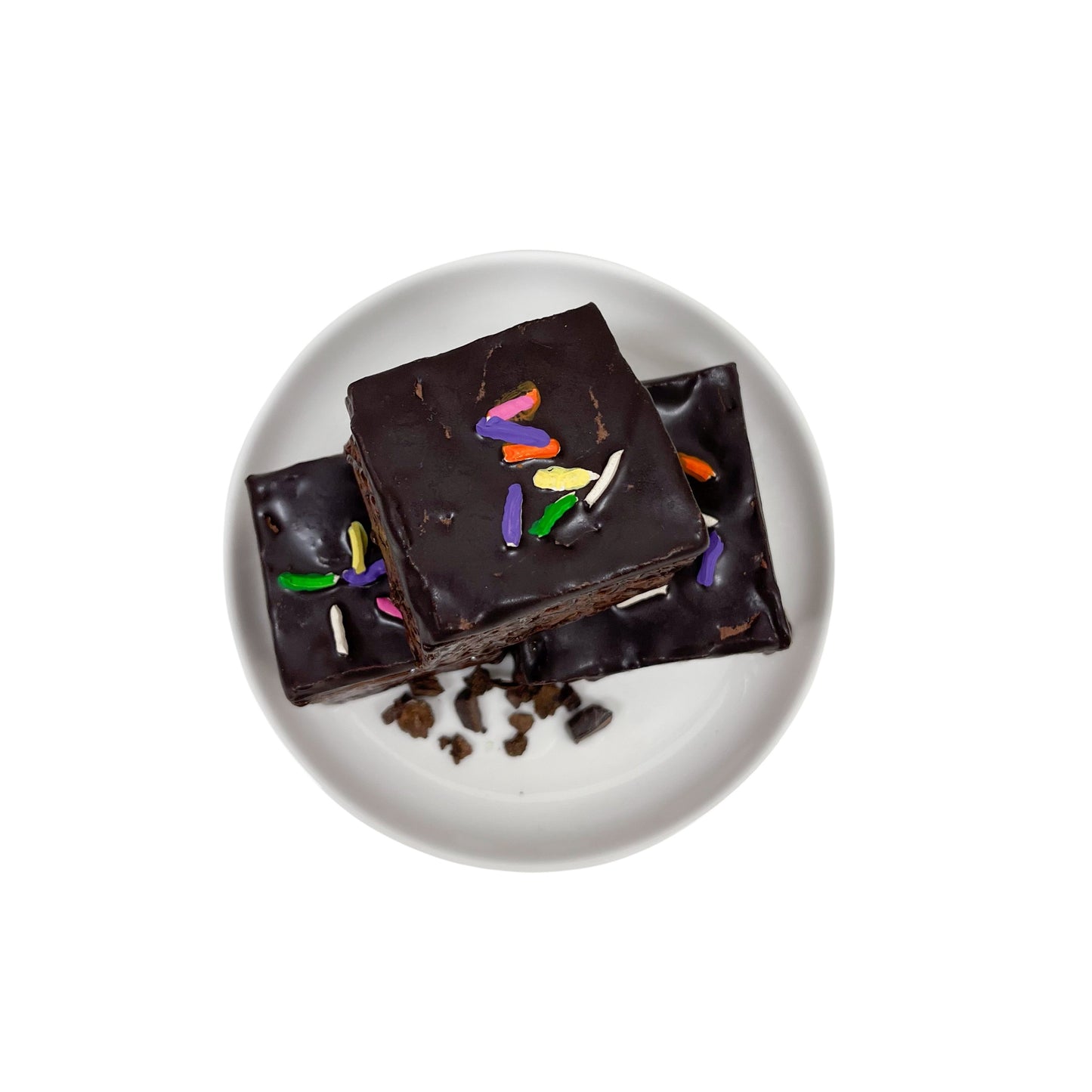 Three Plated Sprinkle Brownies 10