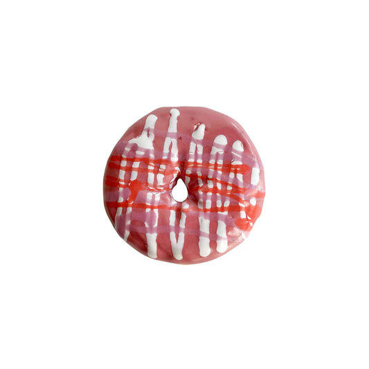 Raspberry Donut With Cherry And Vanilla Drizzle (Day Old)