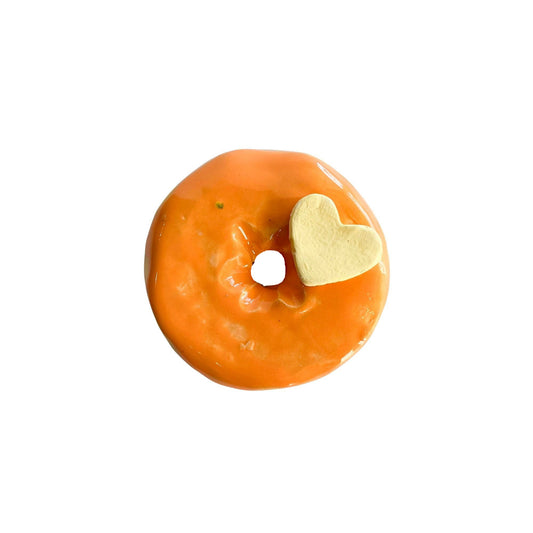 Orange Donut With Yellow Conversation Heart (Day Old)