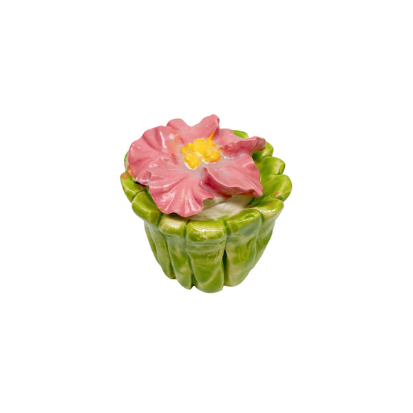 Green Cupcake With Hibiscus