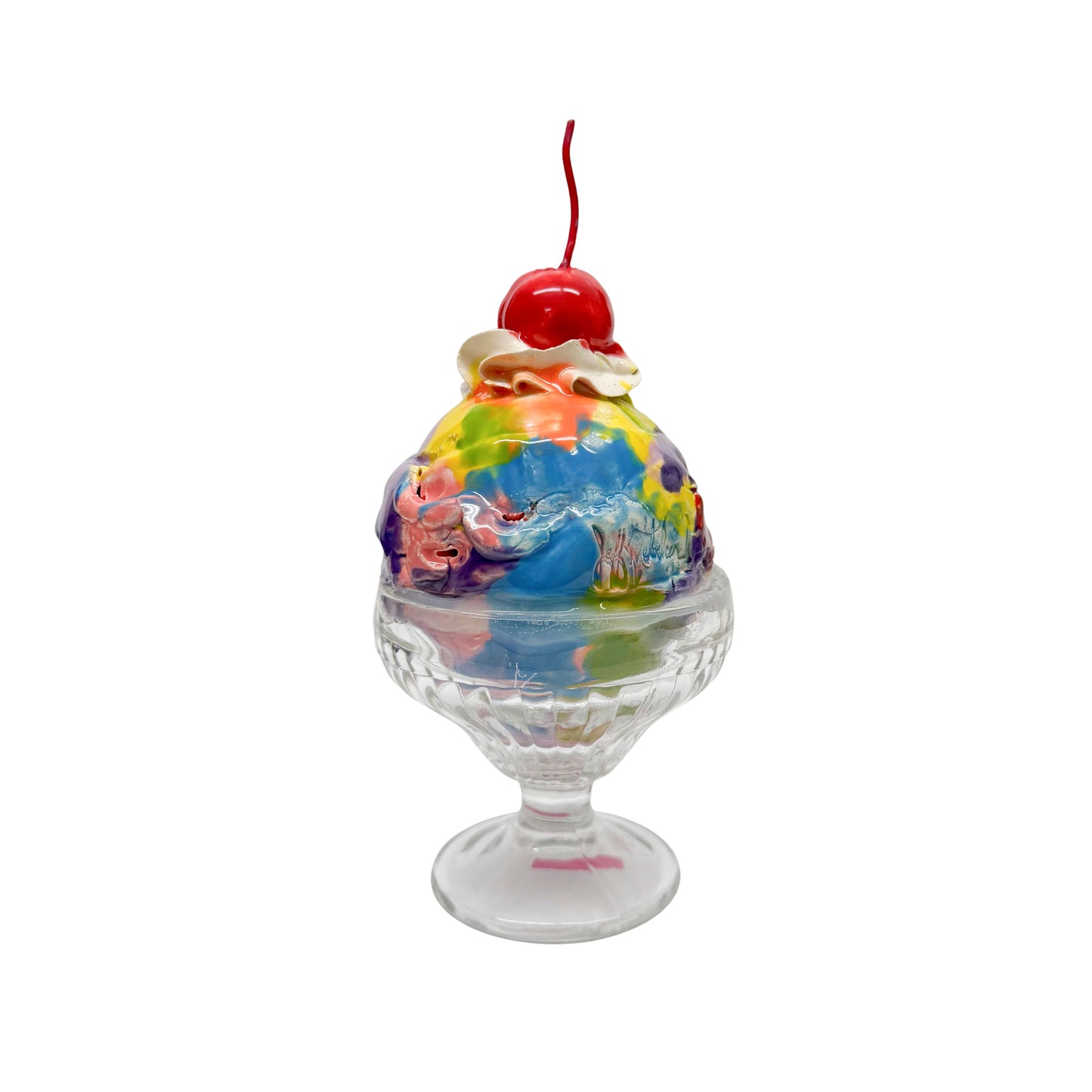 Single Scoop Rainbow Sherbet Sundae
