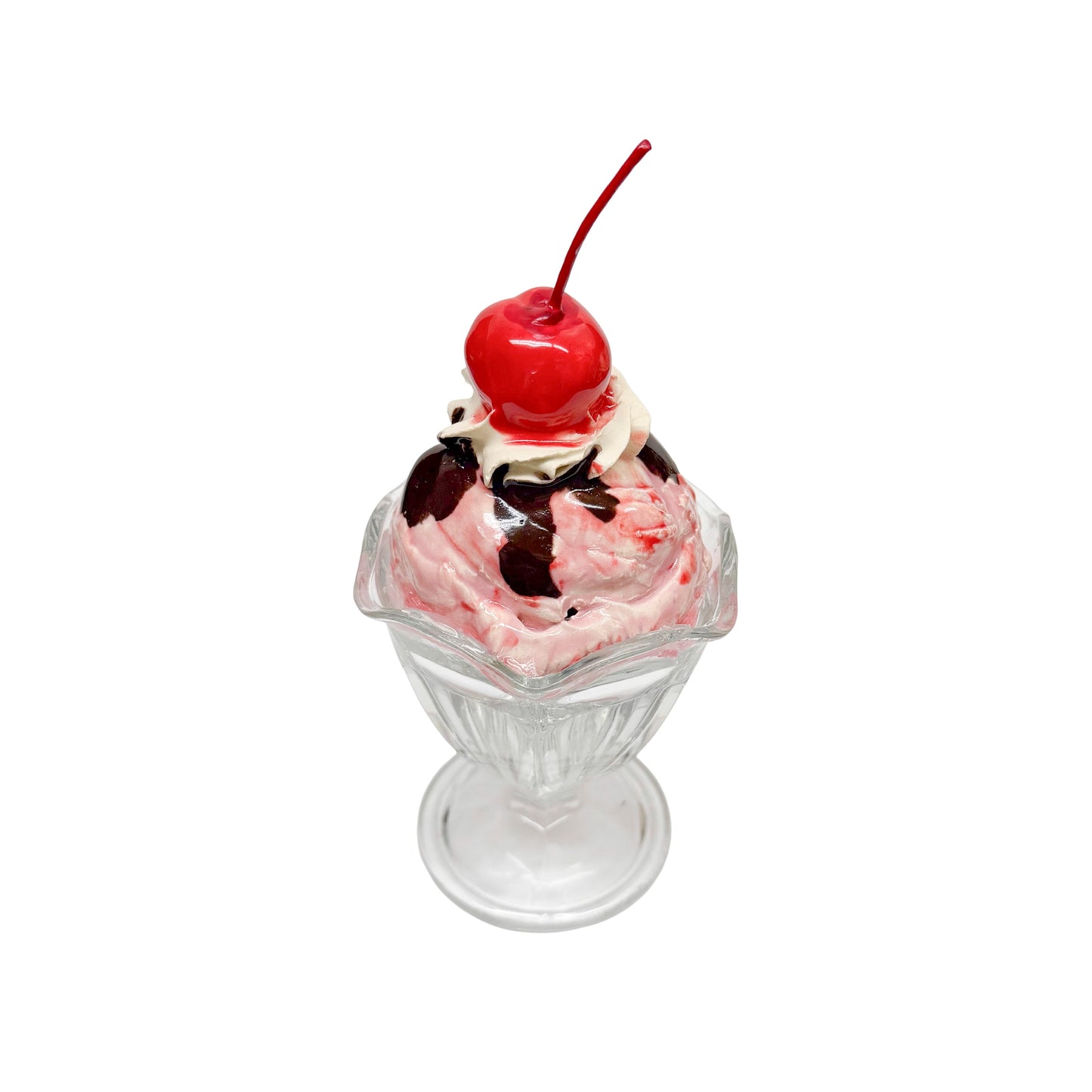 Single Scoop Strawberry Sundae With Chocolate