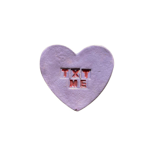 "Txt Me" Purple Candy Conversation Heart