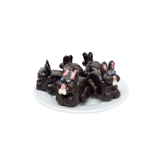 Plate with Chocolate Easter Bunnies 1