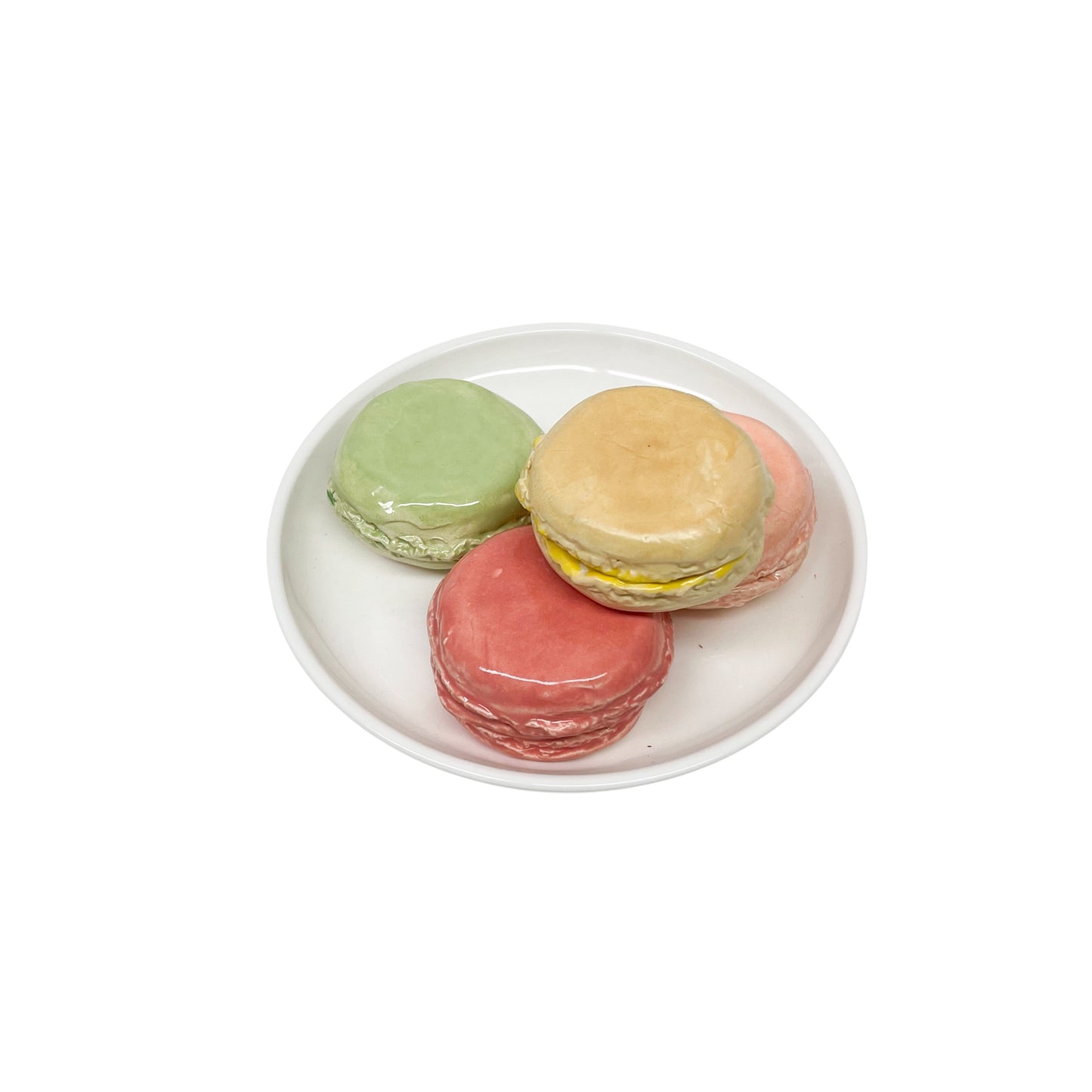 Four Plated Macarons 34