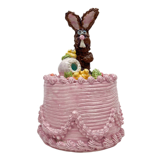 Pink Easter Cake with Chocolate Bunny, 2014