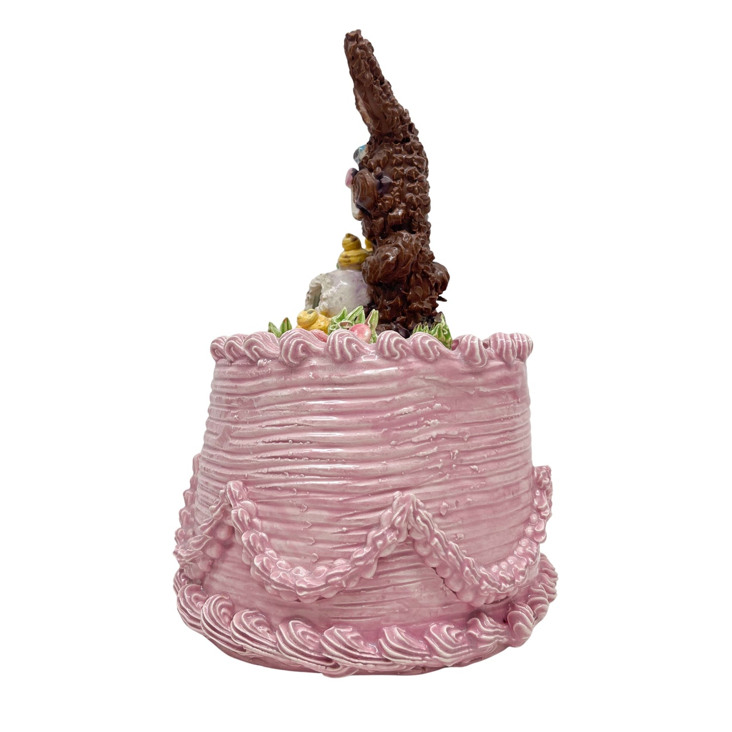 Pink Easter Cake with Chocolate Bunny, 2014