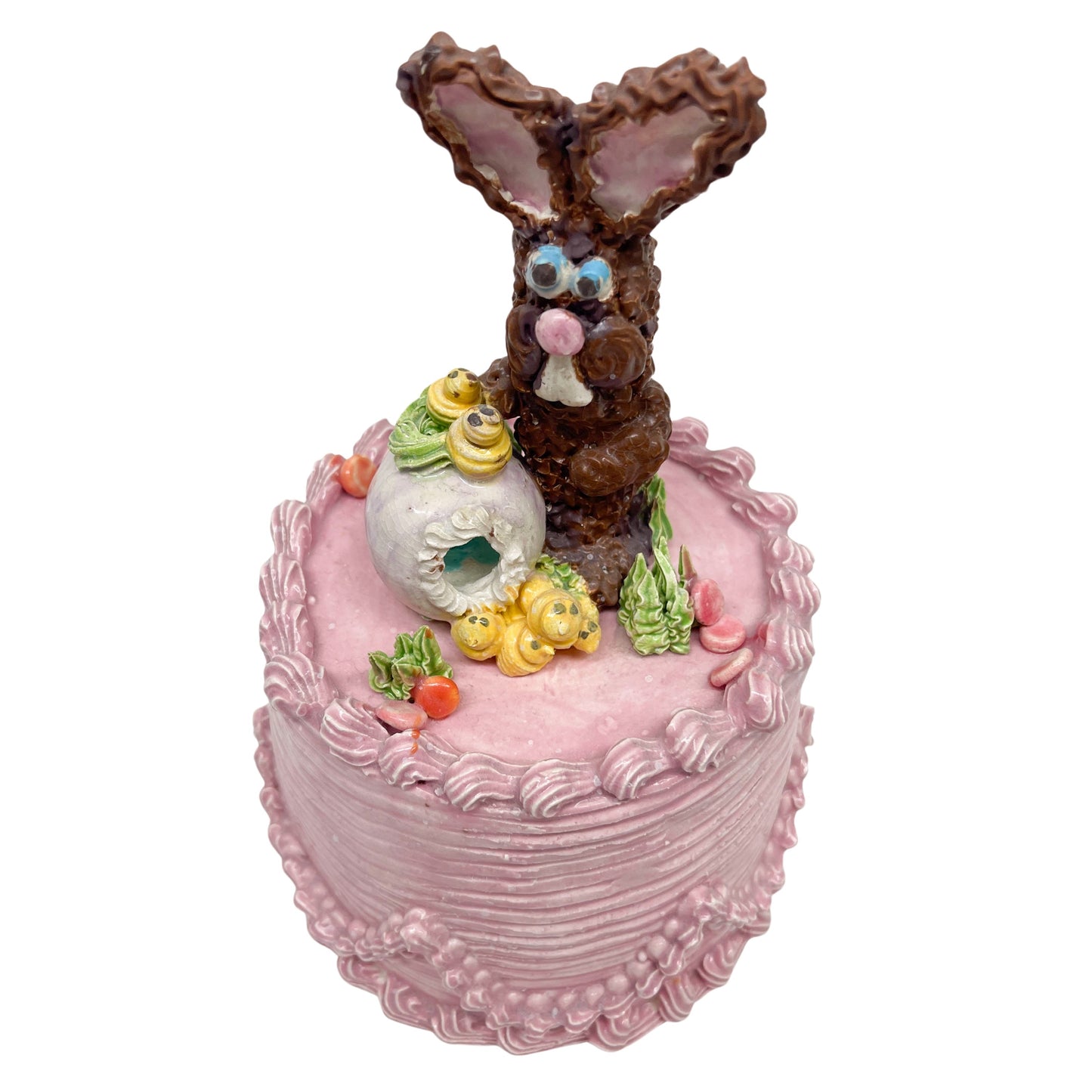 Pink Easter Cake with Chocolate Bunny, 2014