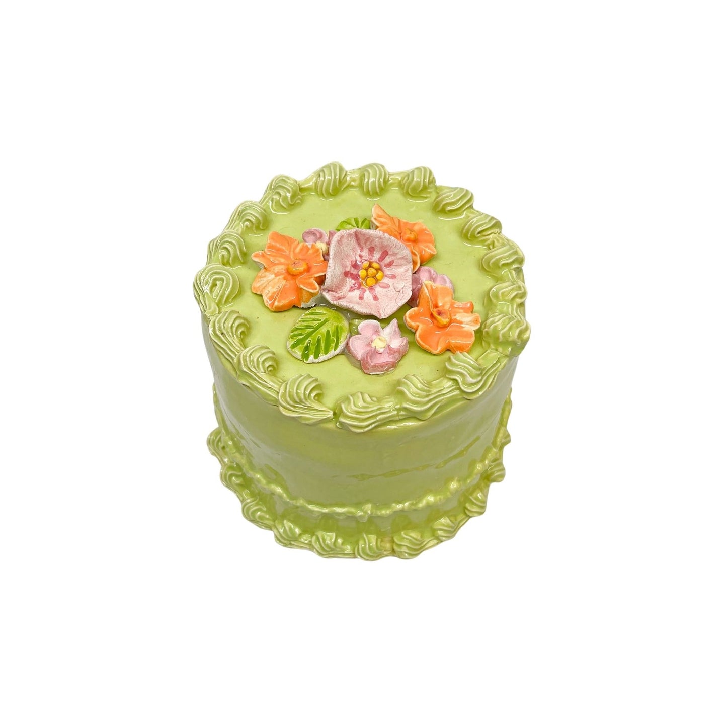 Lime Cake With Bouquet 8