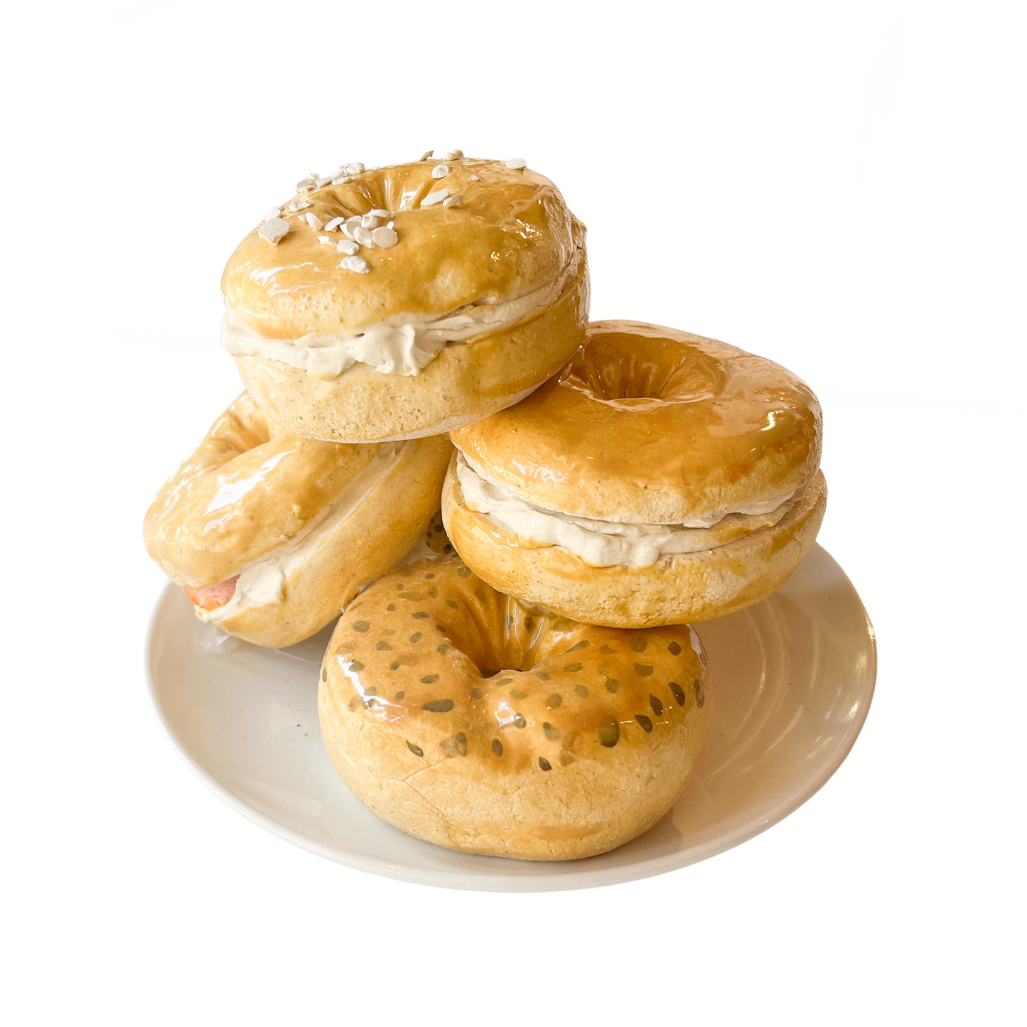 Five Plated Bagels