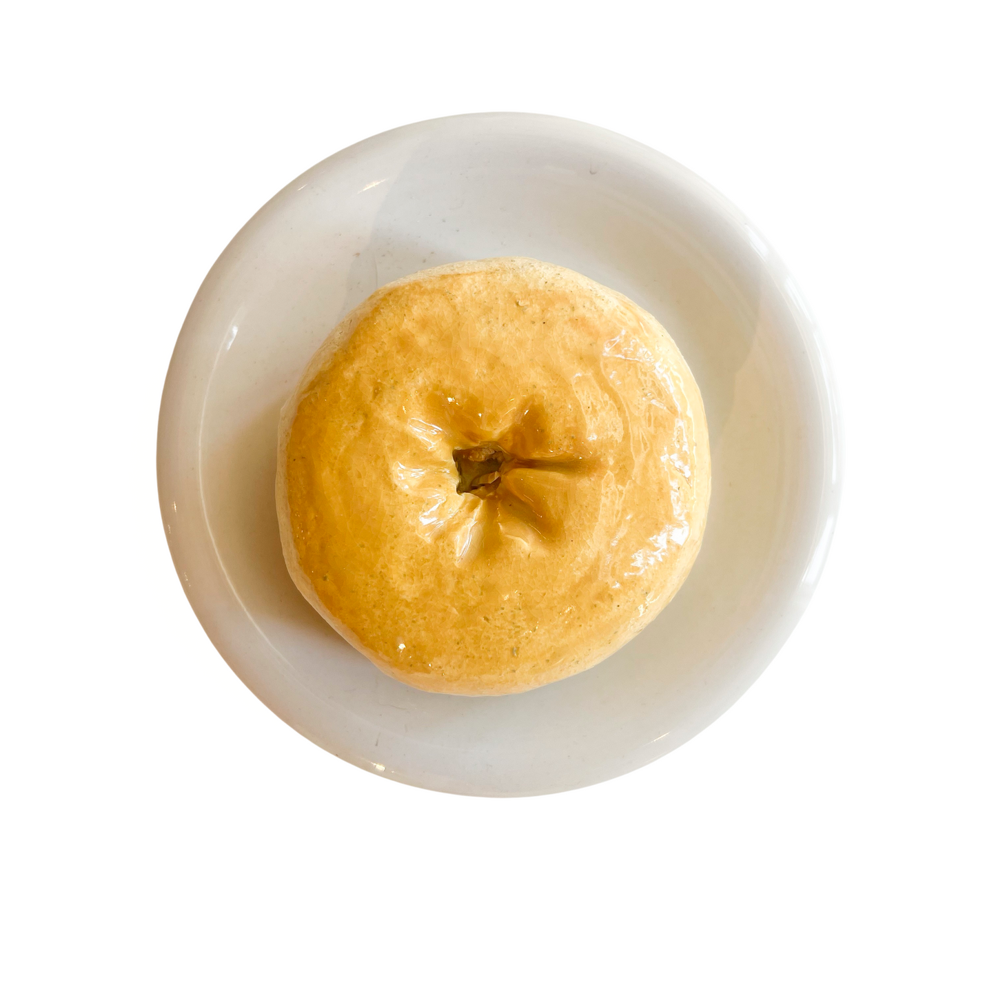 Plated Plain Bagel With Cream Cheese