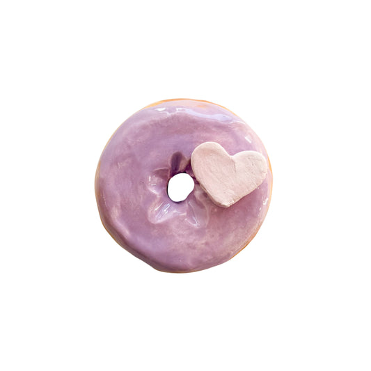 Lavender Donut With Conversation Heart