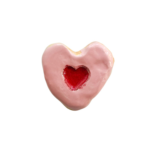 Strawberry Cream Heart Donut