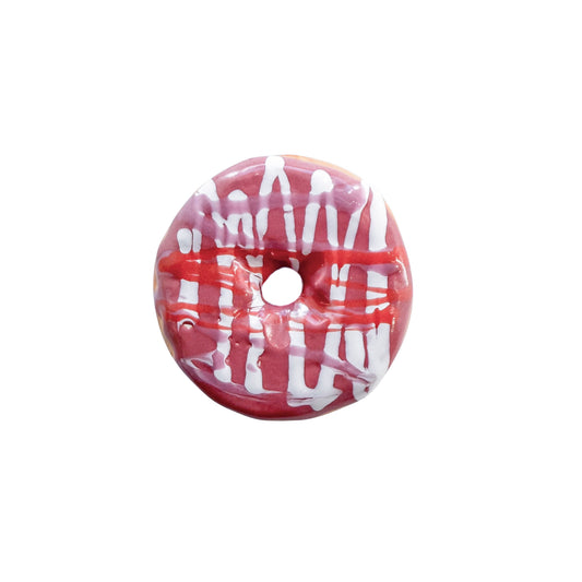 Raspberry Donut With Cherry And Vanilla Drizzle