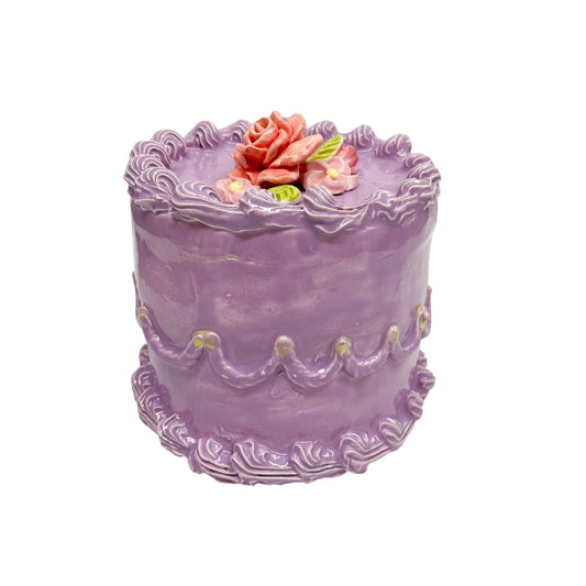 Lavender Cake With Swags And Flowers 10