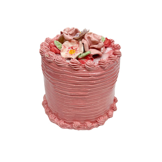 Strawberry Cake With Sugar And Flower Bouquet 2