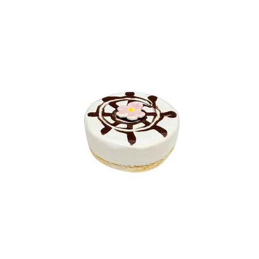 Vanilla Petit Four With Chocolate Drizzle