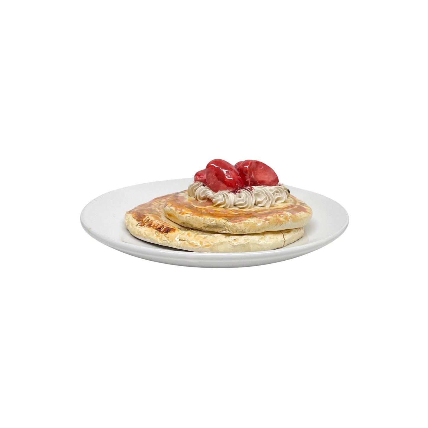Plated Double Pancake Stack With Strawberries 7