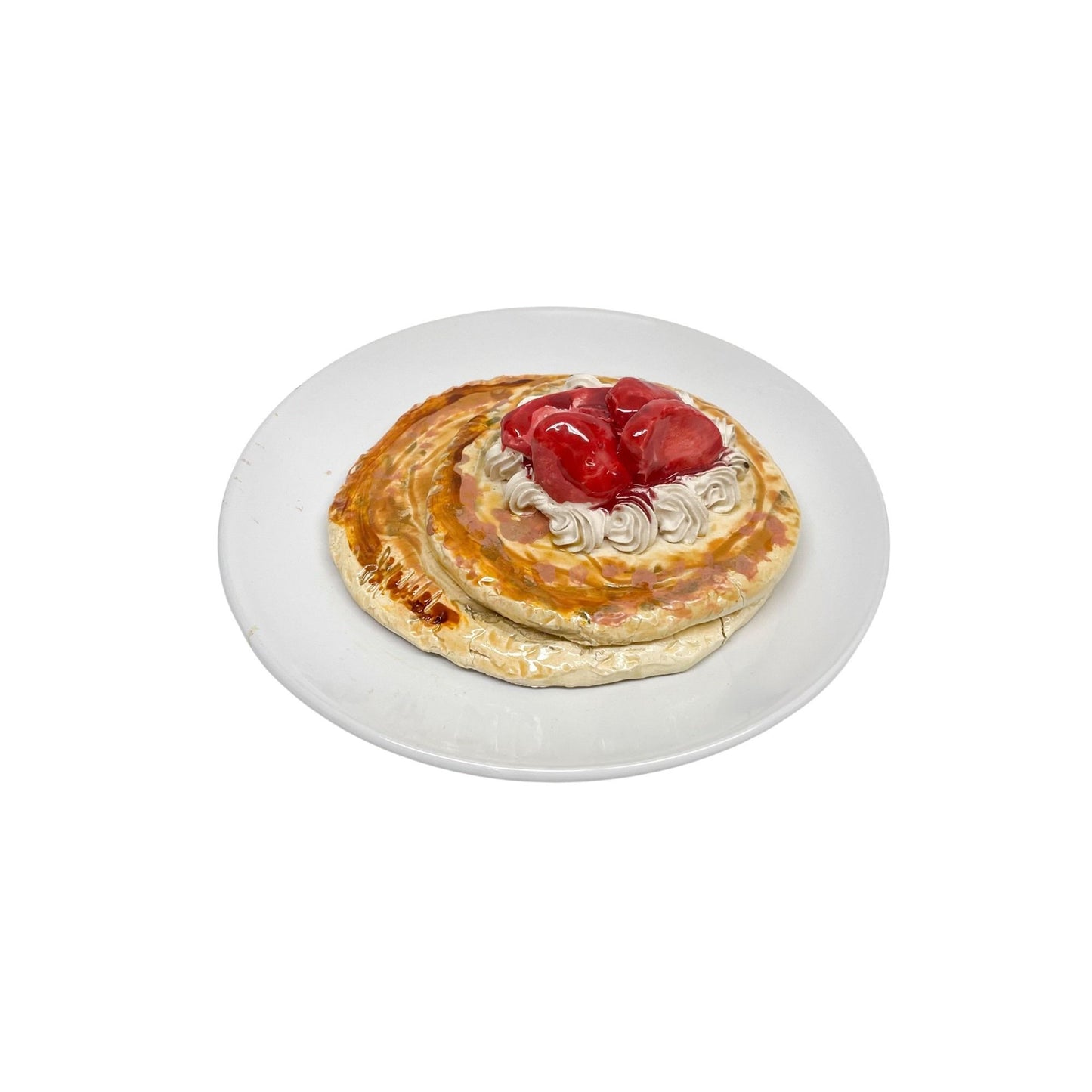 Plated Double Pancake Stack With Strawberries 7