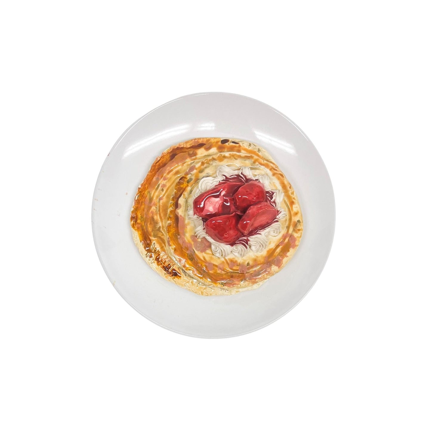 Plated Double Pancake Stack With Strawberries 7