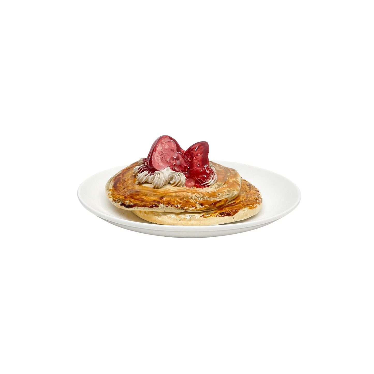 Plated Double Pancake Stack With Strawberries 4