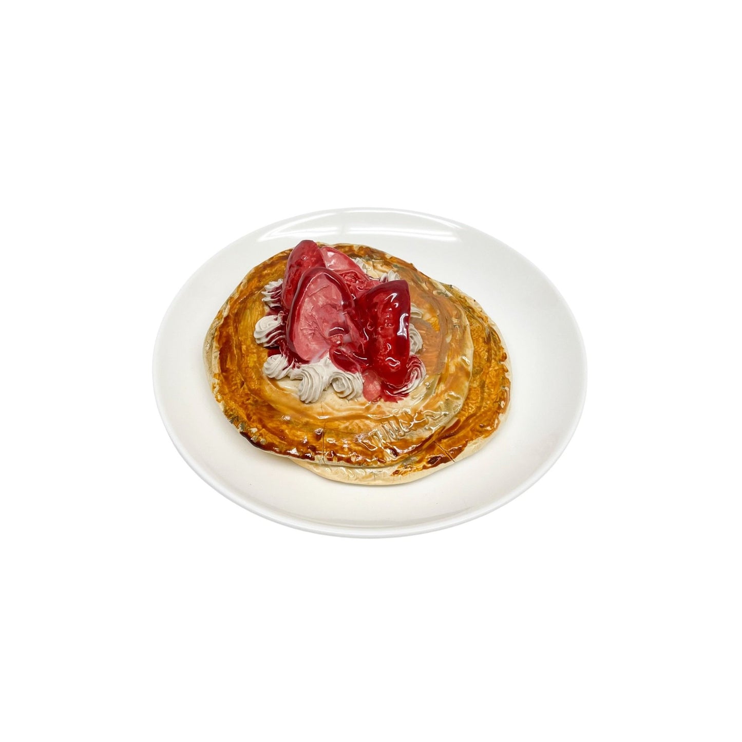 Plated Double Pancake Stack With Strawberries 4