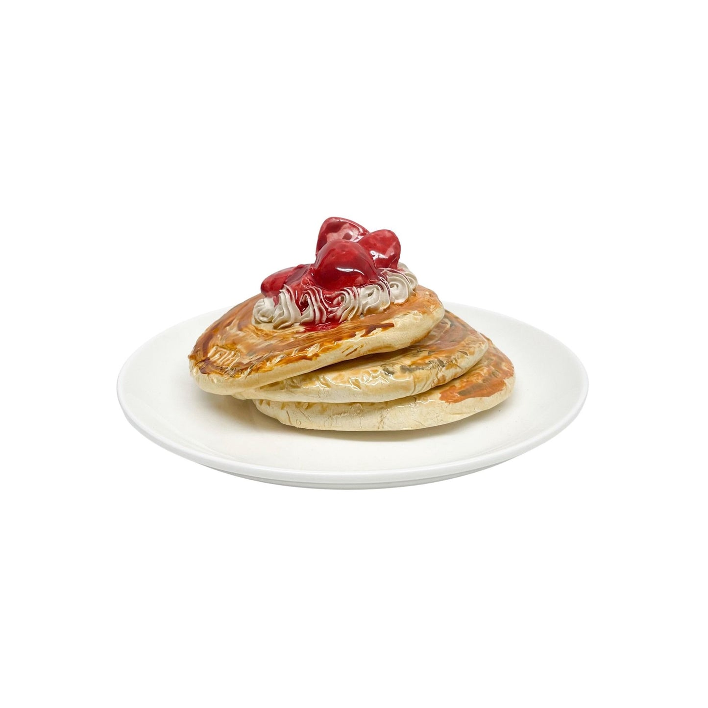 Plated Double Pancake Stack With Strawberries 5