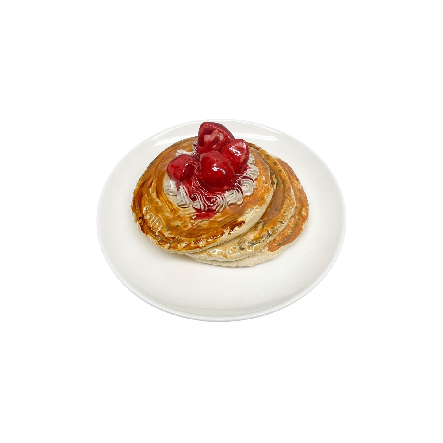 Plated Double Pancake Stack With Strawberries 5