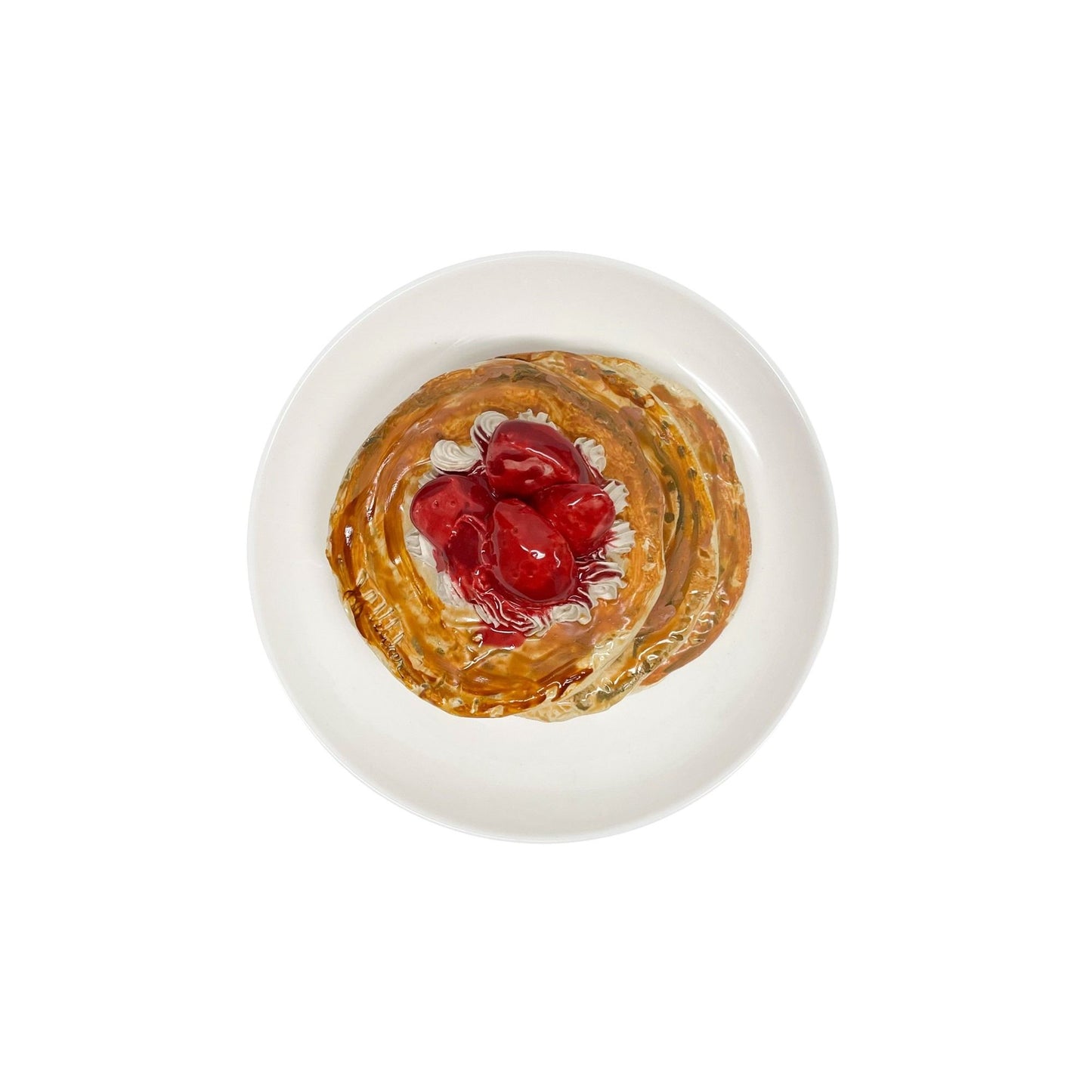 Plated Double Pancake Stack With Strawberries 5