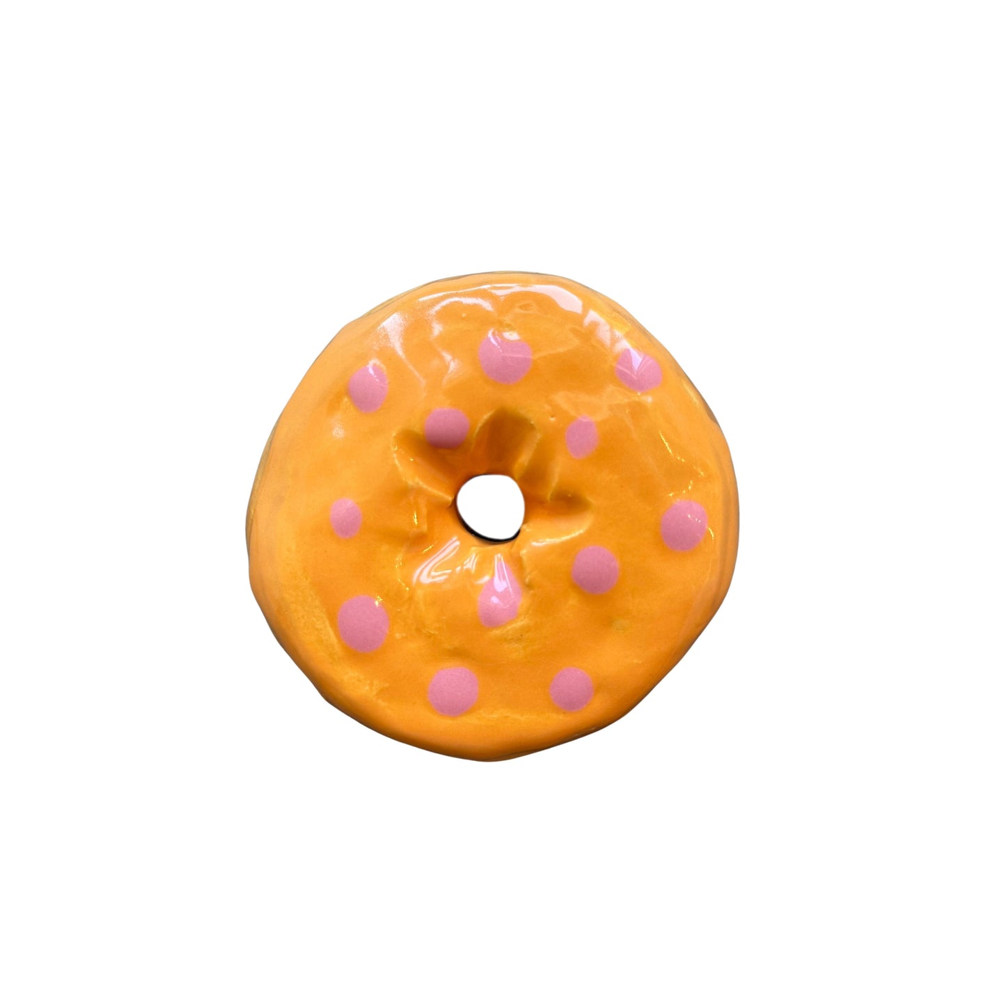 Orange Donut With Pink Dots (Day Old)
