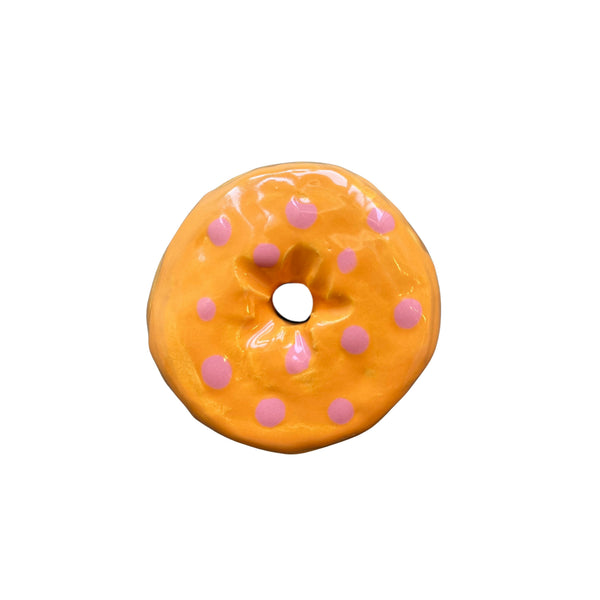 Orange Donut With Pink Dots (Day Old)