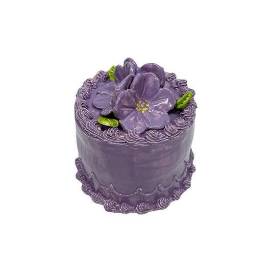 Purple Cake With Purple Flowers 1