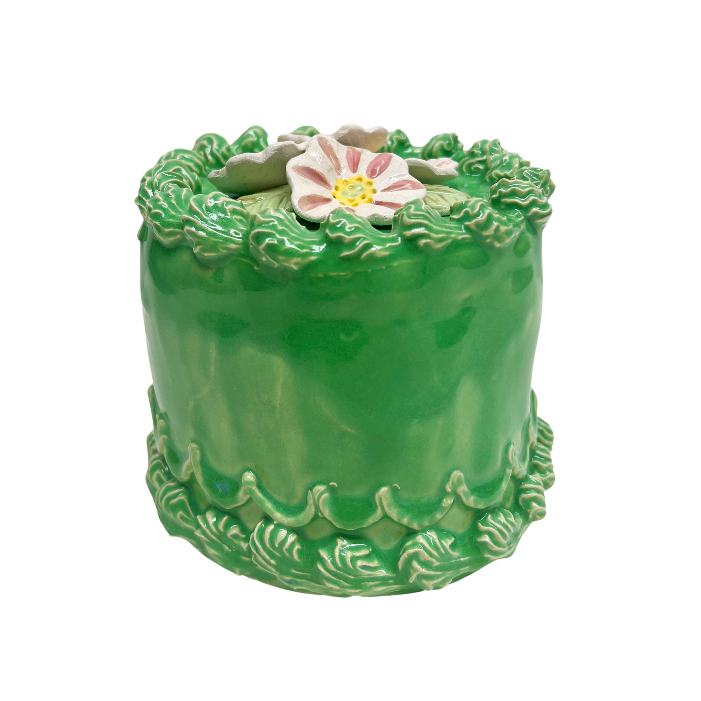 Green Cake With Flowers 10