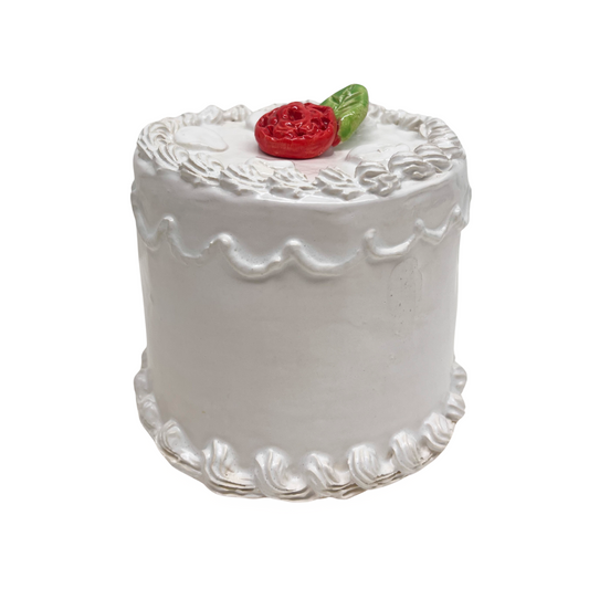 White Cake With Red Flower 17