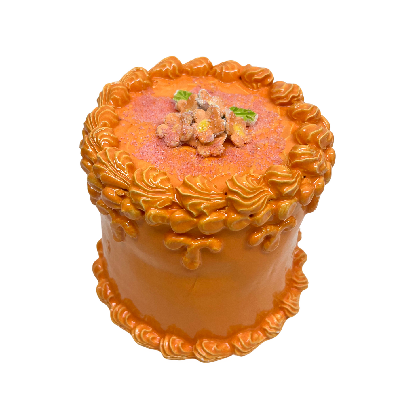 Orange Cake With Sugared Flowers 7