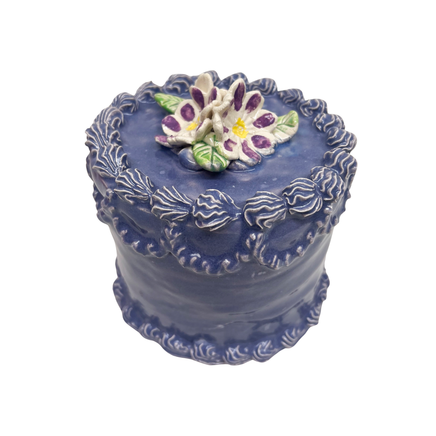 Purple Cake With Purple And White Flowers 32