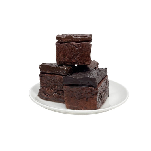 Four Plated Plain Brownies 7