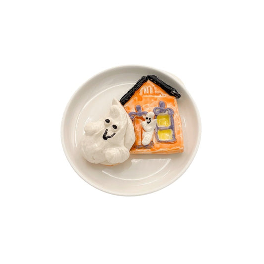 Ghost Meringue with Haunted House Cookie Plate