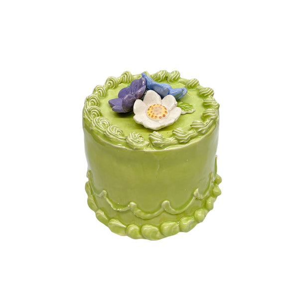 Lime Cake With Flowers 4
