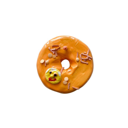 Orange Moon Donut With Sprinkles