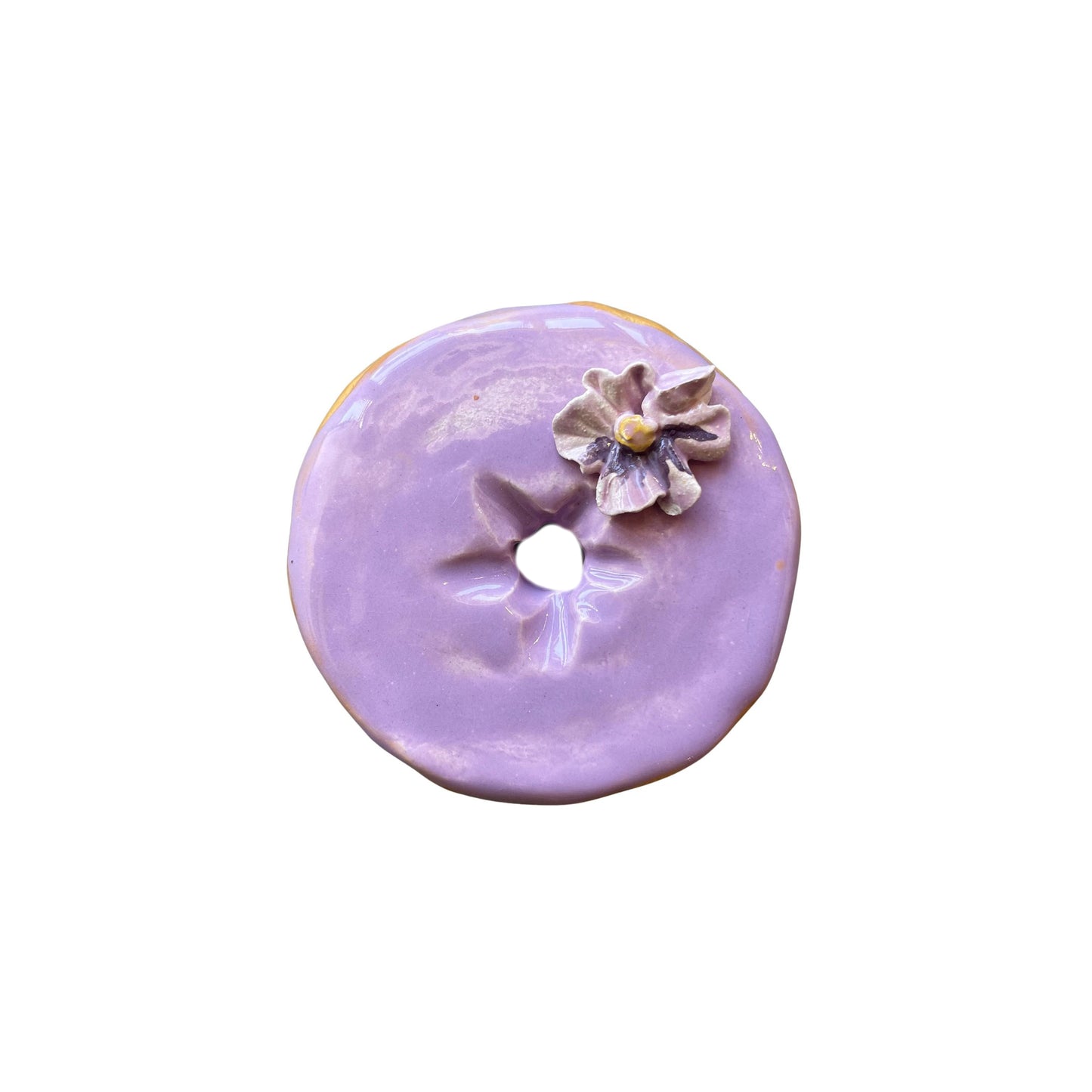 Lilac Donut With Purple Pansy