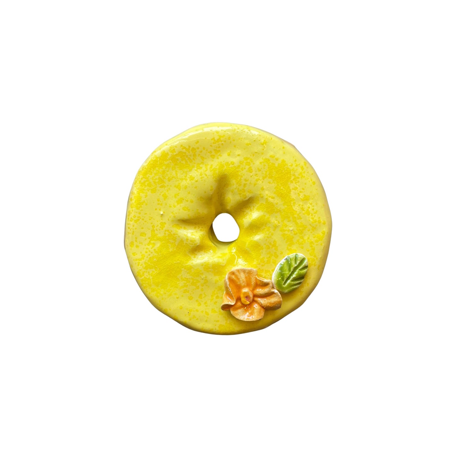 Daffodil Donut With Orange Hibiscus