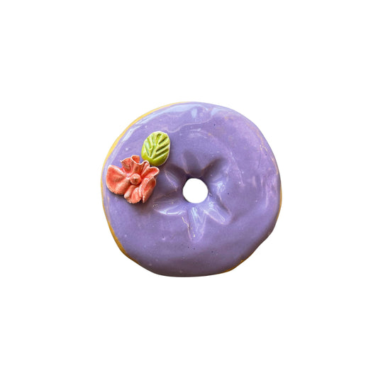 Lavender Donut With Red Hibiscus