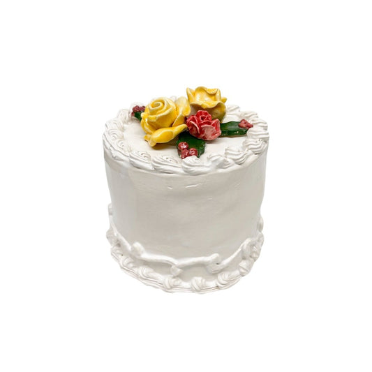 Holiday Roses And Holly Topped Vanilla Cake 1