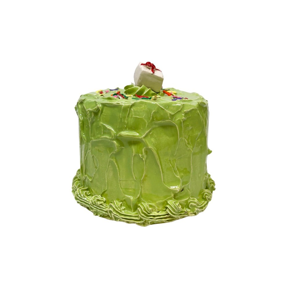 Present Topped Green Cake 1