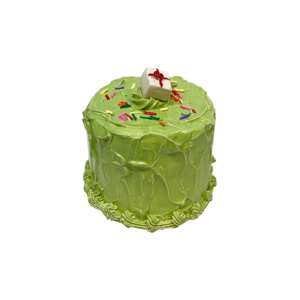 Present Topped Green Cake 1